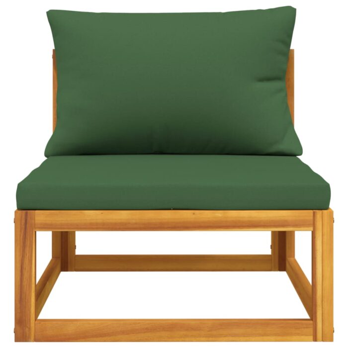 Salon de jardin avec coussins 2 pcs bois massif acacia – Image 2