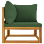 Salon de jardin avec coussins 2 pcs bois massif acacia – Image 5
