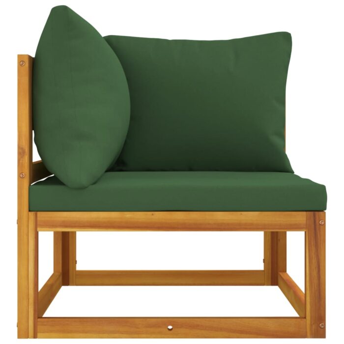 Salon de jardin avec coussins 2 pcs bois massif acacia – Image 5