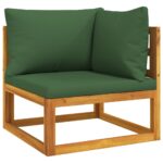 Salon de jardin avec coussins 2 pcs bois massif acacia – Image 7