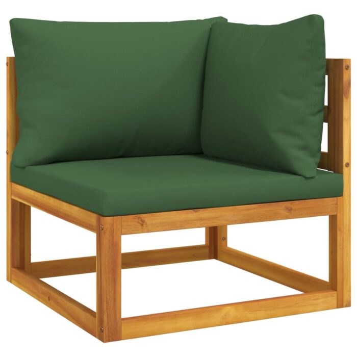 Salon de jardin avec coussins 2 pcs bois massif acacia – Image 7