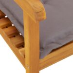 Chaise à bascule avec coussins bois massif d'acacia – Image 3