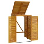 Cabanon à poubelle simple 70x89x117 cm bois massif d'acacia – Image 3