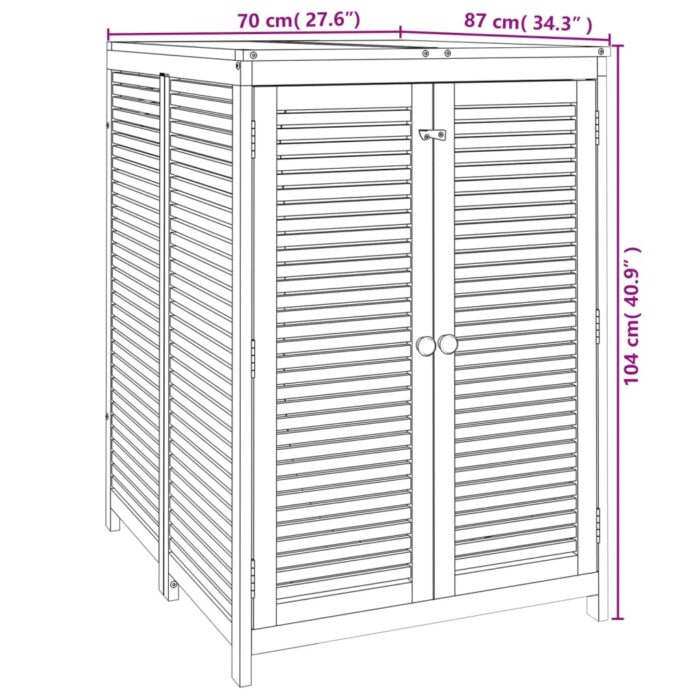 Boîte de rangement de jardin 70x87x104 cm bois massif d'acacia – Image 7