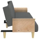 Canapé-lit avec accoudoirs gris foncé tissu – Image 3