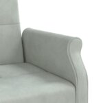 Canapé-lit avec coussins gris clair velours – Image 8