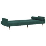 Canapé-lit avec coussins vert foncé velours – Image 6