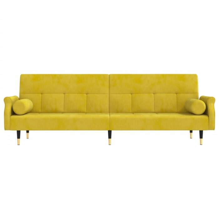 VXL8720845733605_g_en_hd_2.jpg Canapé-lit avec coussins jaune velours – Image 2