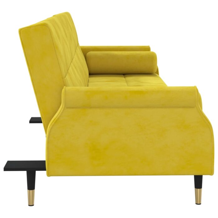 VXL8720845733605_g_en_hd_3.jpg Canapé-lit avec coussins jaune velours – Image 3