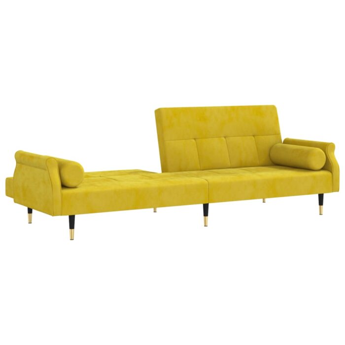 VXL8720845733605_g_en_hd_5.jpg Canapé-lit avec coussins jaune velours – Image 5