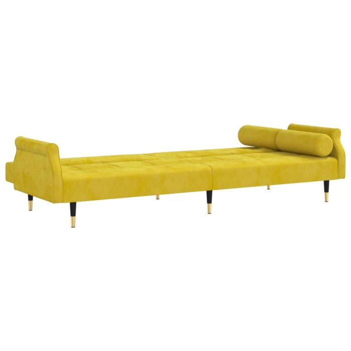 VXL8720845733605_g_en_hd_6.jpg Canapé-lit avec coussins jaune velours – Image 6