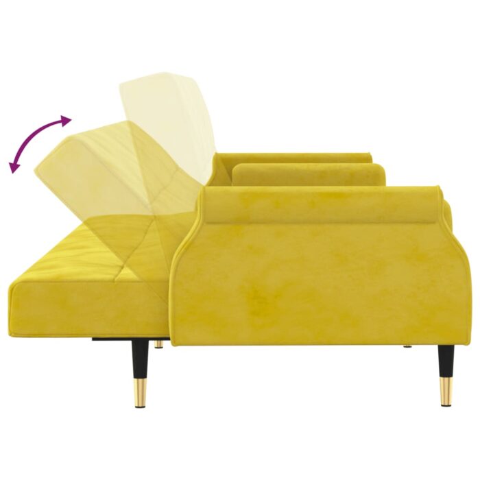 VXL8720845733605_g_en_hd_7.jpg Canapé-lit avec coussins jaune velours – Image 7