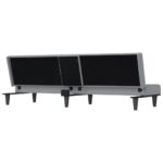 Canapé-lit avec porte-gobelets gris clair tissu – Image 5
