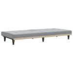 Canapé-lit avec porte-gobelets gris clair tissu – Image 6