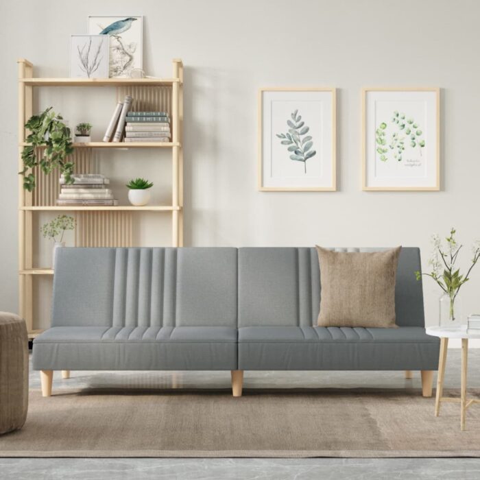 Canapé-lit à gris clair tissu – Image 1