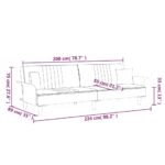 Canapé-lit avec accoudoirs gris clair tissu – Image 10