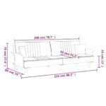 Canapé-lit avec accoudoirs noir tissu – Image 10