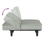 Canapé-lit gris clair Velours – Image 7