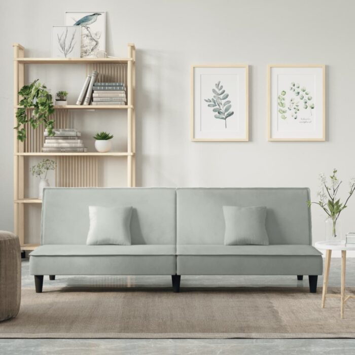 VXL8720845734053_m_en_hd_1.jpg Canapé-lit gris clair Velours – Image 1