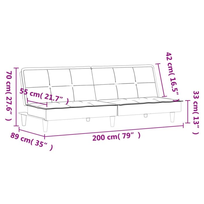 Canapé-lit gris foncé tissu – Image 10