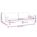 Canapé-lit avec accoudoirs gris foncé tissu – Image 10