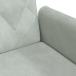 Canapé-lit avec accoudoirs gris clair velours – Image 8