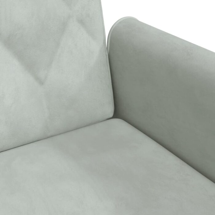 Canapé-lit avec accoudoirs gris clair velours – Image 8