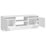 Meuble TV avec porte Blanc 102x30x36 cm – Image 4