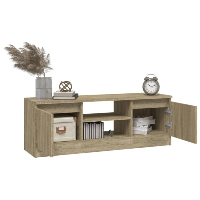 Meuble TV avec porte Chêne sonoma 102x30x36 cm – Image 2