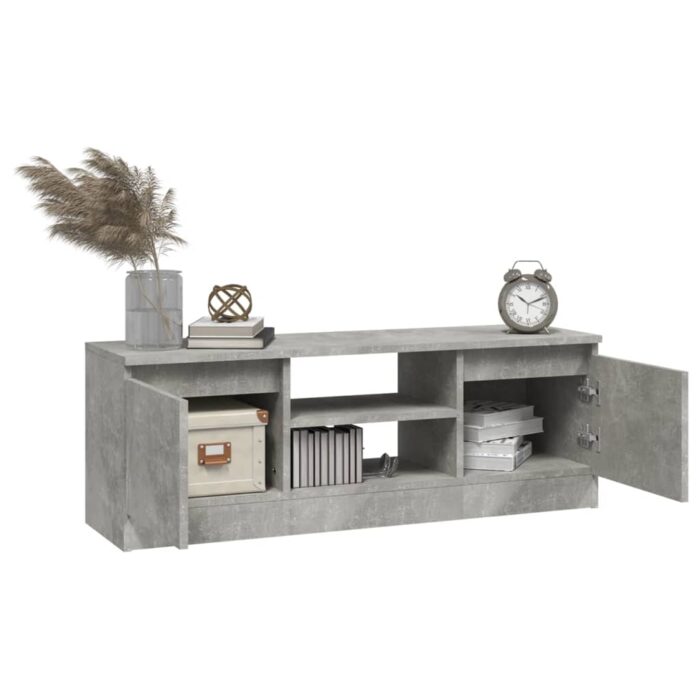 Meuble TV avec porte Gris béton 102x30x36 cm – Image 2