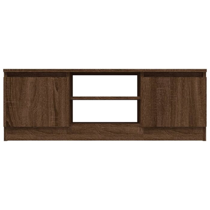 Meuble TV avec porte Chêne marron 102x30x36 cm – Image 3