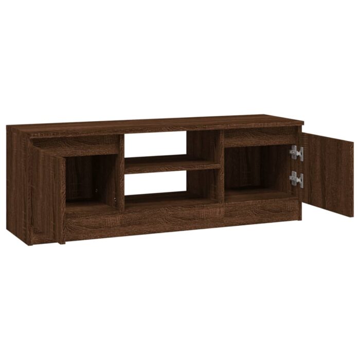 Meuble TV avec porte Chêne marron 102x30x36 cm – Image 4