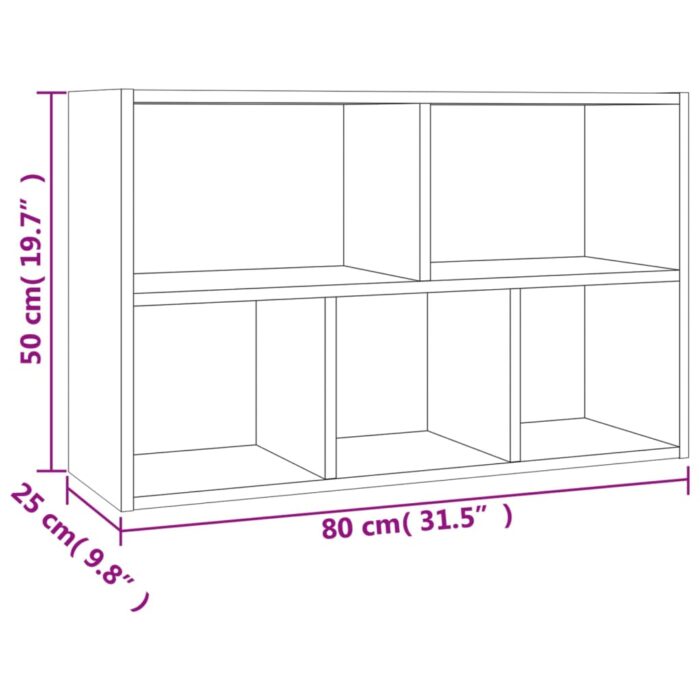 Bibliothèque/Buffet chêne fumé 50x25x80 cm bois d'ingénierie – Image 11