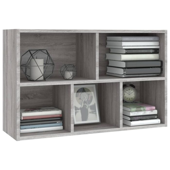 Bibliothèque/Buffet sonoma gris 50x25x80 cm bois d'ingénierie – Image 3