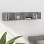 Étagère murale à CD Sonoma gris 100x18x18 cm Bois d'ingénierie