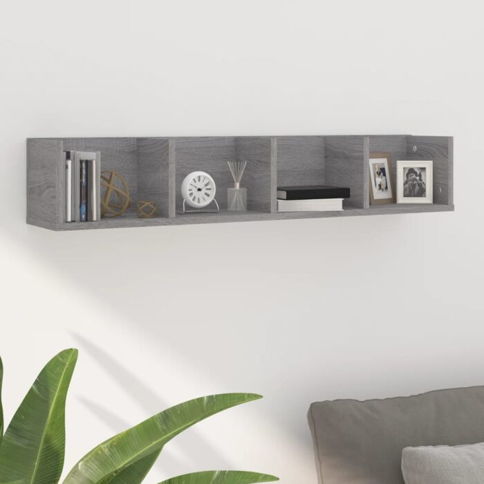VXL8720845735401_m_en_hd_1.jpg Étagère murale à CD Sonoma gris 100x18x18 cm Bois d'ingénierie – Image 1