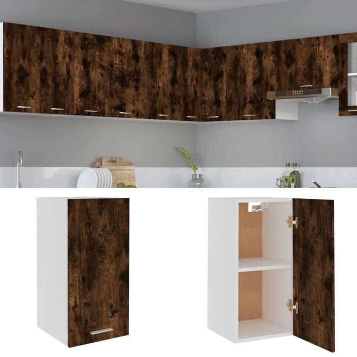 Armoire suspendue Chêne fumé 29,5x31x60 cm Bois d'ingénierie – Image 1
