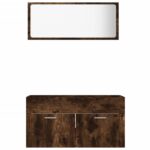 Ensemble de meubles de salle de bain 2 pcs Chêne fumé – Image 3