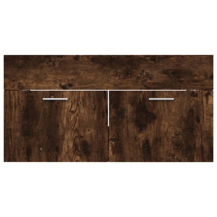 Ensemble de meubles de salle de bain 2 pcs Chêne fumé – Image 6