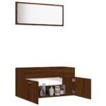 Ensemble de meubles de salle de bain 2 pcs Chêne marron – Image 2