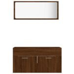 Ensemble de meubles de salle de bain 2 pcs Chêne marron – Image 3