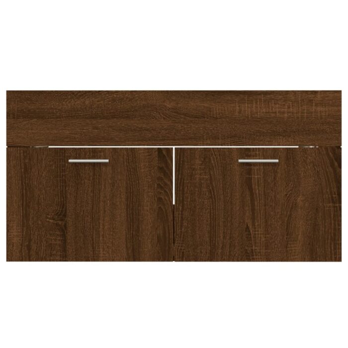 Ensemble de meubles de salle de bain 2 pcs Chêne marron – Image 6
