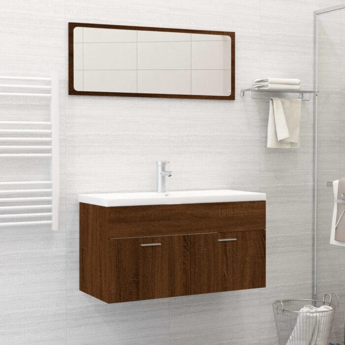 VXL8720845735470_m_en_hd_1.jpg Ensemble de meubles de salle de bain 2 pcs Chêne marron – Image 1