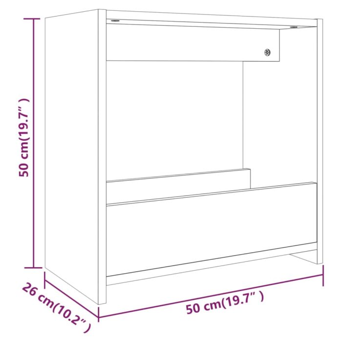 Table d'appoint Chêne fumé 50x26x50 cm Bois d'ingénierie – Image 5