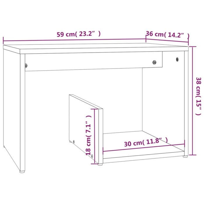 Table d'appoint Chêne marron 59x36x38 cm Bois d'ingénierie – Image 5