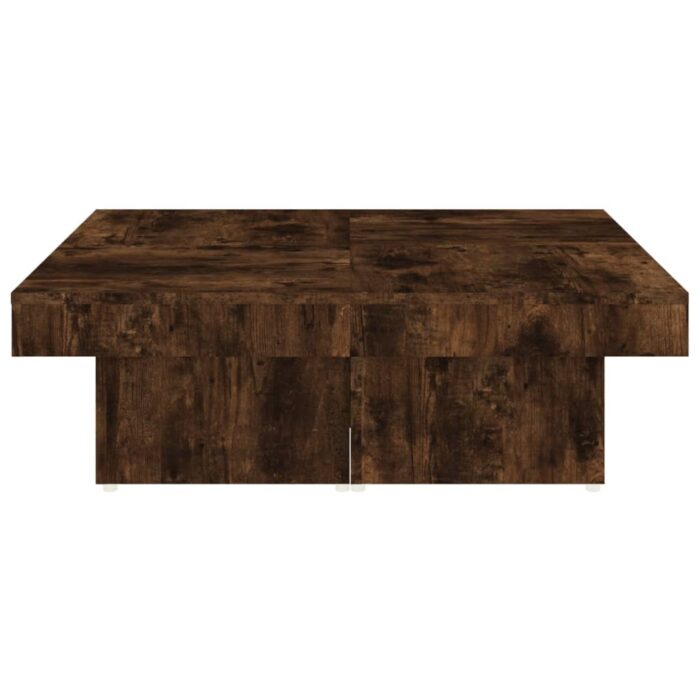 Table basse Chêne fumé 90x90x28 cm Bois d'ingénierie – Image 3