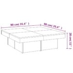 Table basse Chêne fumé 90x90x28 cm Bois d'ingénierie – Image 6
