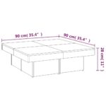 Table basse Sonoma gris 90x90x28 cm Bois d'ingénierie – Image 6