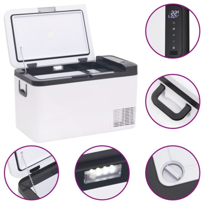 Glacière avec poignée et adaptateur noir et blanc 18 L PP et PE – Image 8