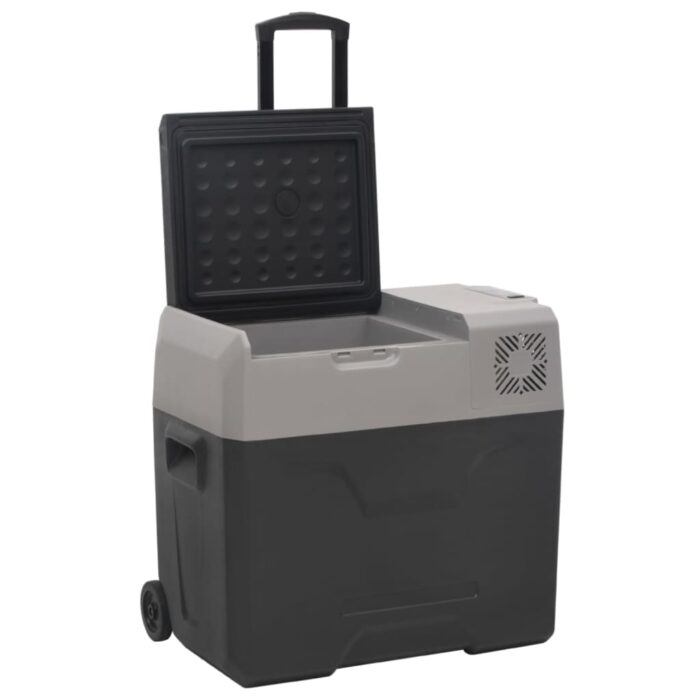 Glacière avec roue et adaptateur noir et gris 30L polypropylène – Image 2